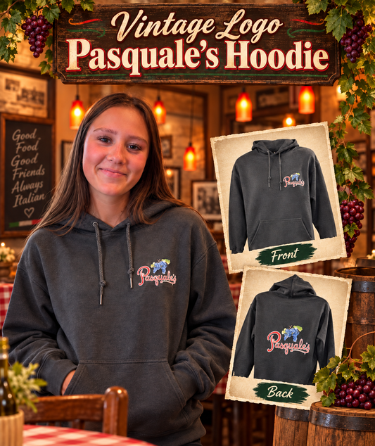 Pasquale's Vintage Logo Pullover Hooded Sweatshirt
